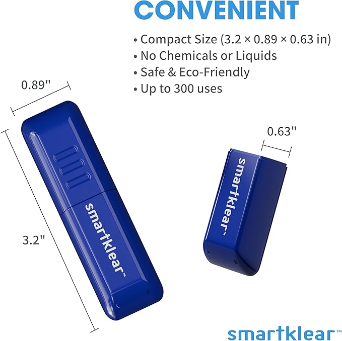 CarbonKlean SmartKlear Smart Phone Screen Cleaner - Compatible with iPhones, Androids, and More - Cleaner with Carbon Microfiber Tech - Injected Blue - 1 Count