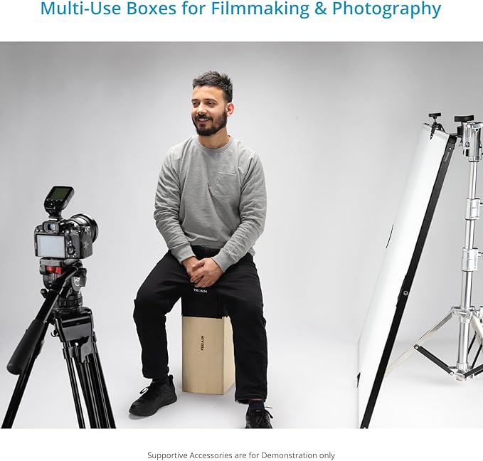 PROAIM Full Set of 4 Standard White APPL-Boxes for Studio, Film Set & Photography. Multi-Use Wooden Boxes. Use them for Propping, Levelling, Standing. Full, Half, Quarter & Pancake (AB-SET4-WH)