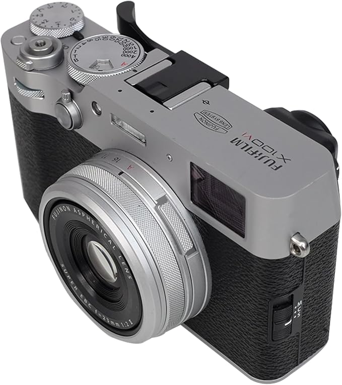 Foto&Tech Metal Hot Shoe Thumb Up Rest Hand Grip for Fujifilm Fuji X100V X100VI, X100V Thumb Grip, Fuji X100V Accessories, Fuji X100V Grip (Black)
