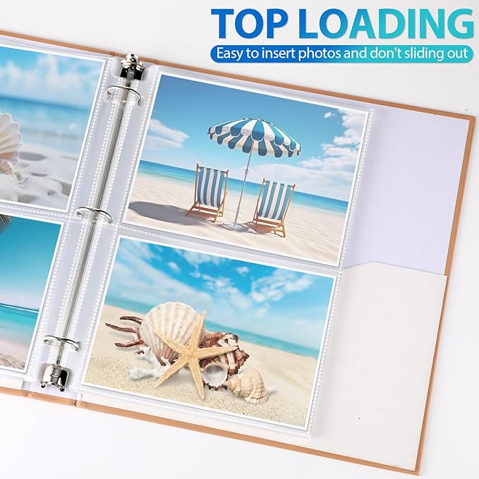 Feifeiya Feifeiya 150 Pack 5 x 7 Photo Sleeves for 3 Ring Binder(for 600 Pictures) archival Photo Page Protectors Holds Clear Plastic Refill Pages Plastic Album Refill Pages