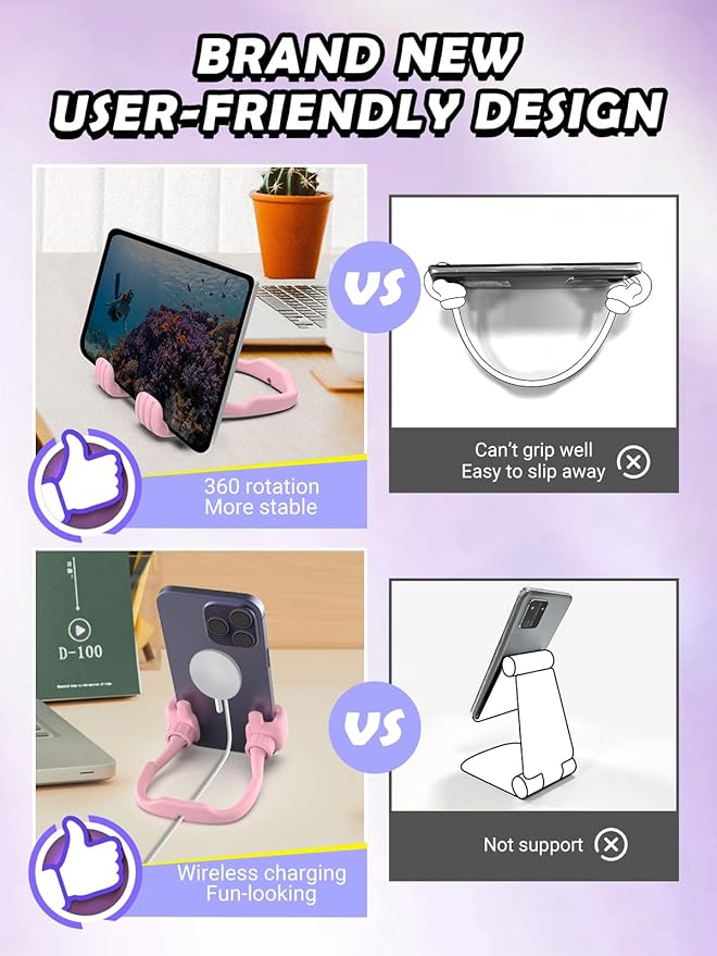 Easter Basket Stuffers for Teens Girls Boys Kids: Cell Phone Stand Thumbs Up Lazy Phone Stand Phone Holder for Desk Cool Gadgets Birthday Easter Gifts for Adults Women Men Toddler Teenagers