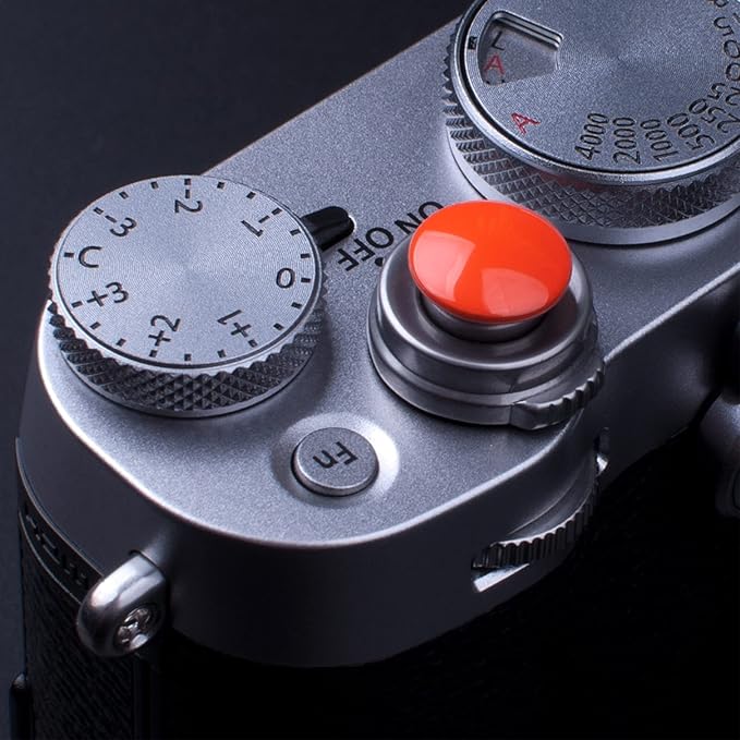 Orange Metal Soft Shutter Release Button,Delicate Camera Shutter Button 11mm Concave 10mm Convex Surface(2 Pack)
