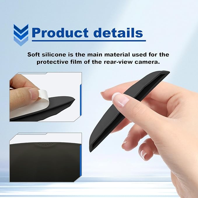 Car Reversing Camera rain Cover, Car Backup Camera Protective Sticker, Silicone rain Sticker Wider Design for Blocking Rainwater Cars Accessories Rain Cover(Black)