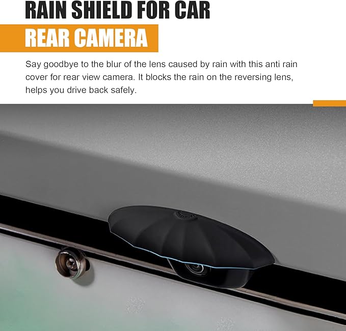 Car Rear View Backup Camera Cover, Backup Camera Rain Shield Protection Sticker, Wider Design Rear Cameras Rain Cover for Blocking Rainwater, Universal Car Modification Accessories (Black)