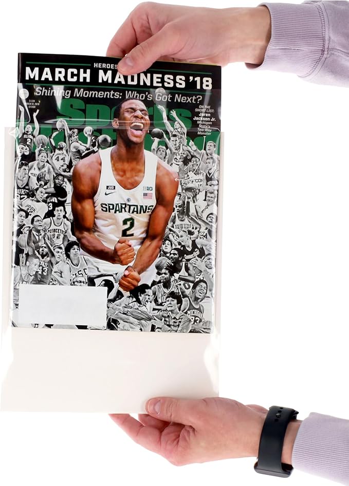 BCW Magazine Bags and Boards – (25 Pack) | Premade Non-Resealable Magazine Protectors | Standard Size 8 ¾" x 11 ⅛" | Magazine Sleeves and Boards Pre-Loaded for Storage and Display