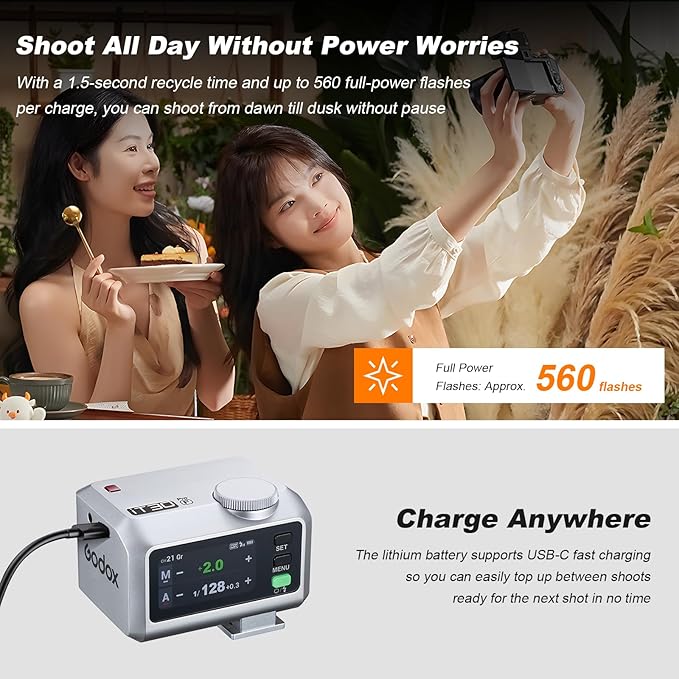 GODOX IT30Pro F GN15 IT30 Pro F IT30ProF IT30Pro-F TTL Mini Flash Kit for Fuji with White Diffuser HSS 1/8000s 2.8" Full-Color Touchscreen(White)——Godox Authorized Distributor