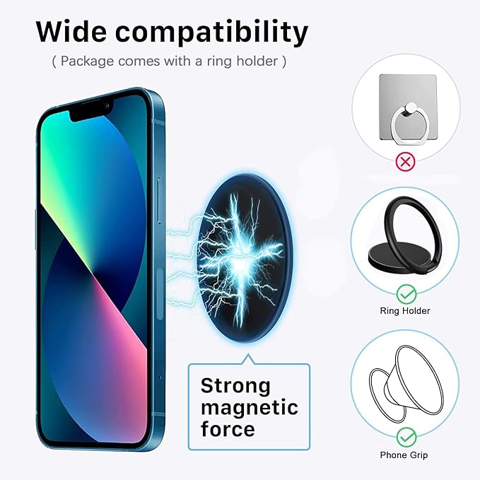 Lendouble Magnetic Disk Base for Magsafe Accessories, Removable Magnet Plate Compatible with iPhone 16/15/14/13/12 Pro Max Mini & Mag Case, Non Adhesive Mag Safe Disc for P-Socket Grip/Ring Holder