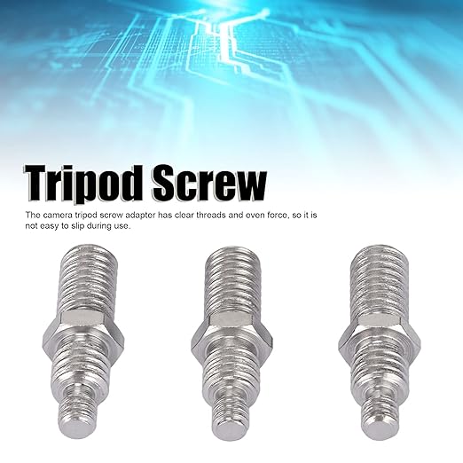 KIMISS 3Pcs 3/8 to 1/4in Male Threaded Screw Adapter Camera Tripod Mount Double Sided Standard Mounting Camera Screw Adapter Thread Camera Tripod Conversion Tripod Screw for Tripod PTZ