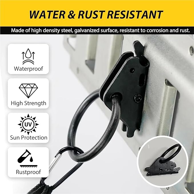 Cargo Steel E-Ring Tie Down Hooks 4PCS Tie Down Accessories - E Track O-Ring Anchors (Trailers/Trucks) for E-Track Rail/Single System