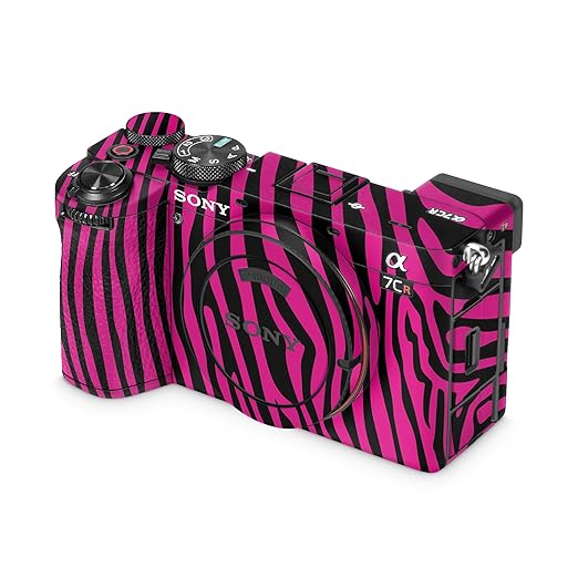 Camera Skin Compatible with Sony Alpha 7CR Camera (2023) - Pink Zebra - Premium 3M Vinyl Protective Wrap Decal Cover - Easy to Apply | Crafted in The USA by MightySkins
