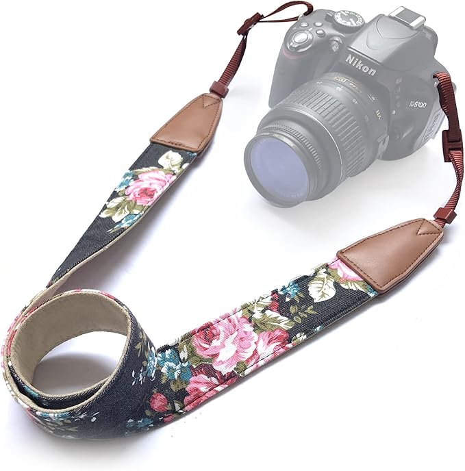 Alled Camera Strap Neck, Adjustable Vintage Floral Camera Straps Shoulder Belt for Women/Men,Camera Strap for Nikon/Canon/Sony/Olympus/Samsung/Pentax ETC DSLR/SLR