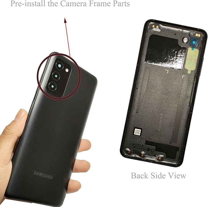 A037u Back Cover Replacement Rear Battery Housing Door Parts for Samsung Galaxy A03s A037u A037u1 6.5 Inch (not ok for A03) Black