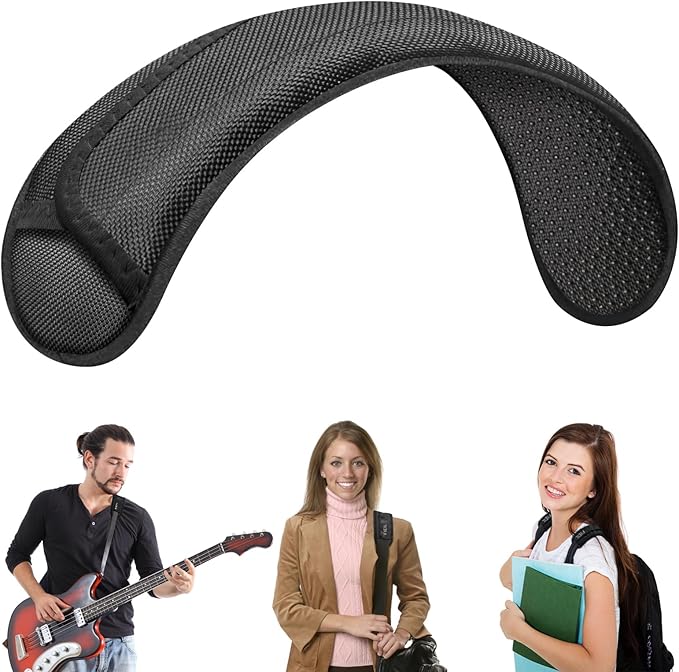2 Pack Breathable Universal Strap Pads, Silica Gel Guitar Strap Pads, Help Relieve Shoulder Pain (Anti-Slip Texture)