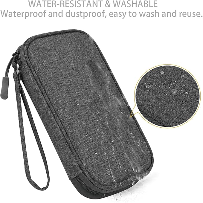 Electronic Organizer Travel USB Cable Accessories Case Bag, Waterproof Electronics Accessories Bag Organizer Case for USB, Cable, Cord, Charger, Phone, Power Bank, Earphone (Dark Gray)