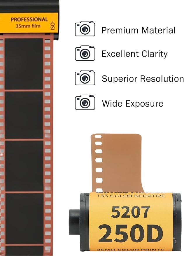 KooingTech 35mm Film Roll, ECN 2 35mm Camera Film Roll, 200 to 250 Light Sensitivity Color Print Film Roll for 135 Camera