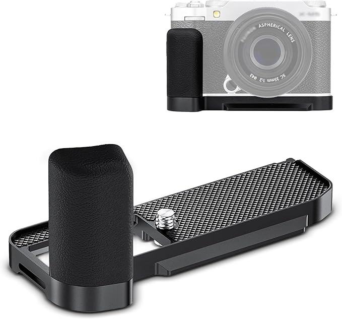 X-M5 XM5 Handgrip, L-Shape Bracket Handle for Fujifilm Fuji X-M5 XM5 Camera, with Built-in Arca Quick Release Plate & Battery Compartment Opening, XM-5 Hand Grip Holder Anti-Slip Microfiber Pad Design