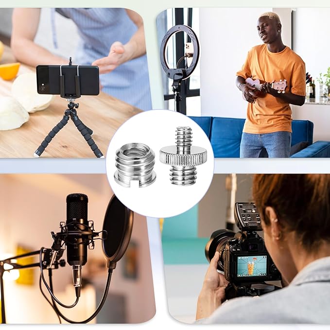 1/4 Inch to 3/8 Inch Tripod Adapter Camera Mount Adapter 3/8 to 1/4 Mount Screws for Camera Cage Mounts Light Stand Monopo Shoulder Tripod