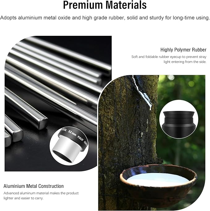 Astromania Telescope Plossl Eyepiece 32mm, 50 Degree Apparent Field of View Plossl Lens with Fully Multi Coated 4-Element, Metal Telescope Accessory for Standard 1.25 Inch Astronomy Filter Thread