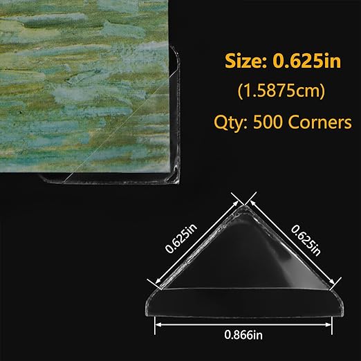 Lineco Infinity 0.625" Acid-Free Archival Photo Corners Self Adhesive, Pressure Sensitive, Non-Yellowing, Mounting for Pictures, Scrapbook, DIY, Displaying Posters (Pack of 500), 2 Pack