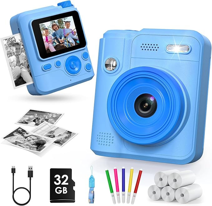 Kids Camera Gifts for Girls Boys - Christmas Birthday Xmas Gift for Girl Boy Age 3 4 5 6 7 8 9 10 11 12 Year Old - Instant Print Digital Toys Ages 3-5 6-8 8-12 Years Olds - Toddler Learning Kid Toy