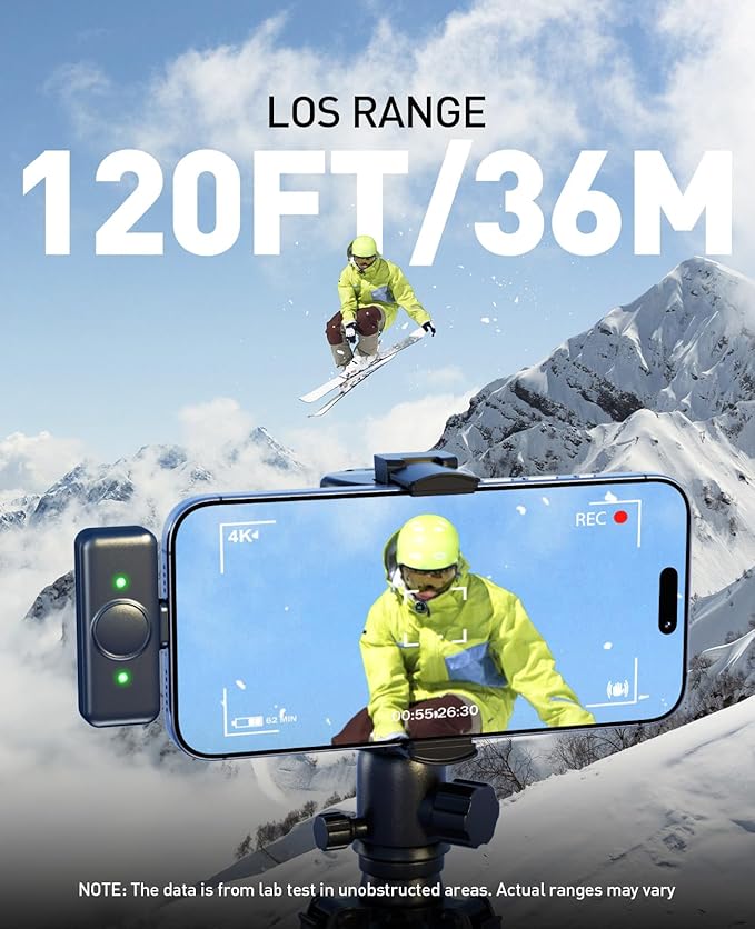 Mini Microphone for iPhone: Wireless Lavalier Microphone for Android - Noise Canceling Magnetic Clip Lapel Mic - Pro Video & Vlogging Recording for Content Creators
