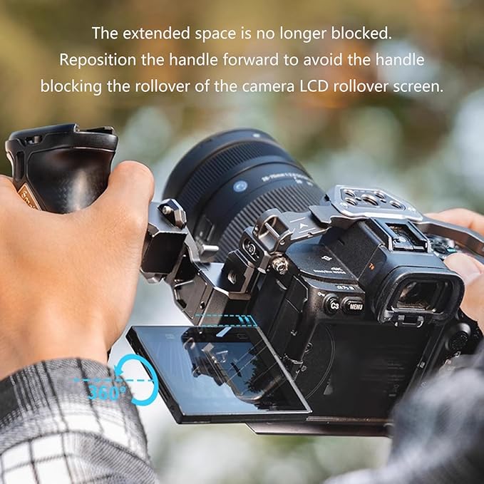 Ergonomic Camera Side Grip Mounting Aluminum Side Handle Extension Adapter for DSLR Wedding Event Photography Aluminum Grip Adapter