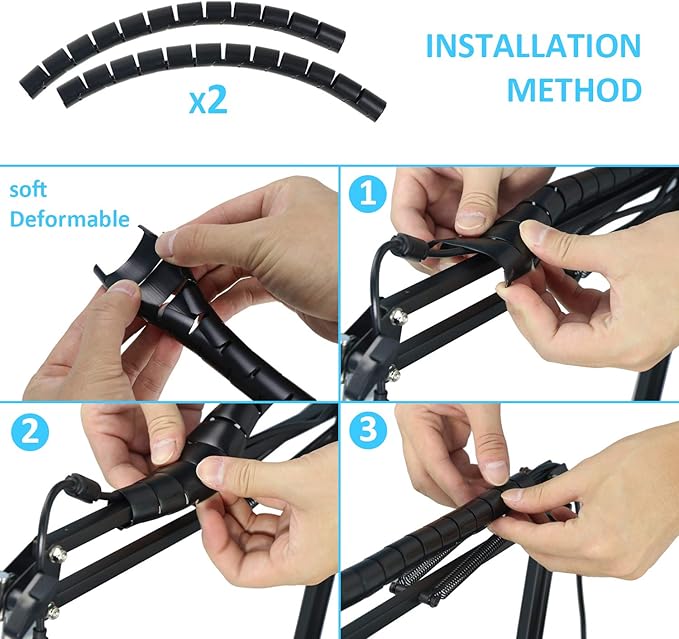 Hyperx Quadcast Mic Stand - Scissor Mic Boom Arm and 2 Cable Ties to Organize Cables Compatible with Hyperx Quadcast S to Improve Sound Quality by YOUSHARES