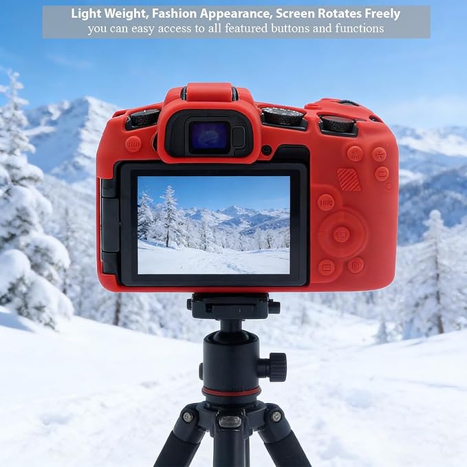 Frevyve Case for Canon EOS RP Body Camera, Skin, Anti-Scratch, Lightweight Sleeve, Soft Silicone Rubber Protective Case Cover for EOS RP Mirrorless Digital Camera Accessories (Red)