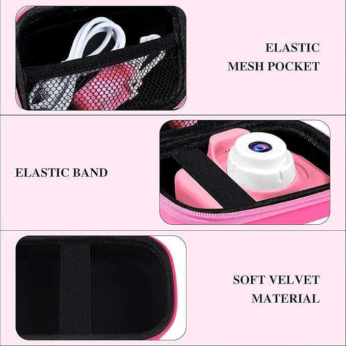 Leayjeen Kids Camera Case Compatible with Seckton/GKTZ/OZMI/PROGRACE/Dylanto/Rindol/VATENIC/Nine Cube/hyleton and More Kid Digital Camera Toys Gifts and Accessories (Case Only)