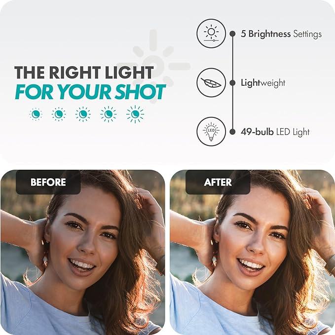 Movo iVlog1 Vlogging Kit - iPhone Lightning Compatible YouTube Starter Kit - Shotgun Microphone, Mini Tripod, LED Light, Wide-Angle Lens, Lightning Adapter