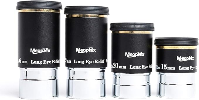 MEOPTEX 1.25" 6mm 9mm 15mm 20mm 66-Degree Ultra Wide Angle Eyepiece for Telescope (20mm)