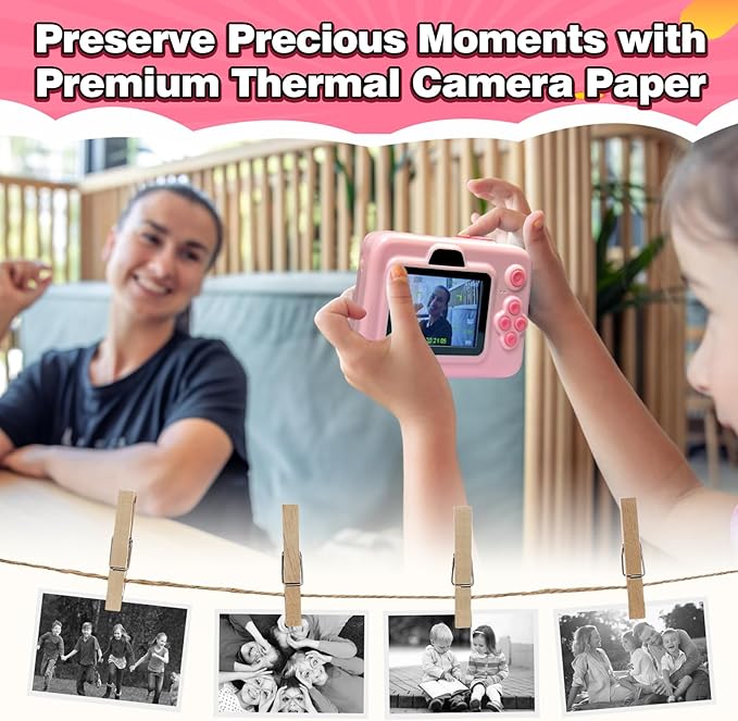 Kids Camera Instant Photo Printing Paper Roll, 16 Rolls Leebotree Thermal Print Refill Fit for Most Kids Instant Camera Includes ESOXOFFORE/Dylanto/DUDUDRAGON/Cimizi (16 Rolls-White)