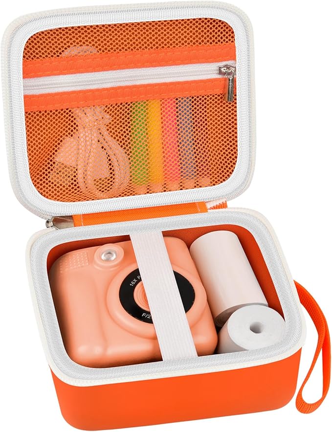 PAIYULE Kids Instant Print Camera Case Compatible with ESOXOFFORE for Dylanto for DUDUDRAGON for GKTZ for Dafotil for Careenoah for Aasonida Toddler Digital Prints Paper Storage Bag (Box Only) Orange