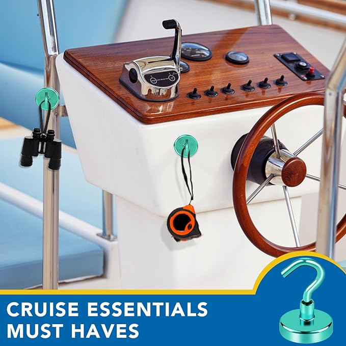 LOVIMAG Cruise Ship Essentials, 85Lb Magnetic Hooks for Cruise Cabins, Strong Magnetic Hooks for Hanging, Refrigerator, Celling, Grill, Fridge, Kitchen-12Pack