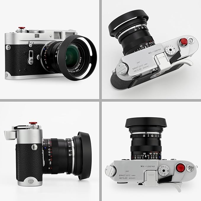 Haoge LH-ZV09 Round Metal Lens Hood Compatible with Carl Zeiss C Biogon T* 4.5/21 21mm f4.5 ZM, C Sonnar T* 1.5/50 50mm f1.5 ZM Lens