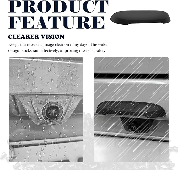 New Car Backup Camera Rain Shield,Silicone Car Reverse Camera Rain Cover Keeps Rear Cameras Lens Clear,Self-Adhesive Cars Rear View Cameras Cover with Wider Design