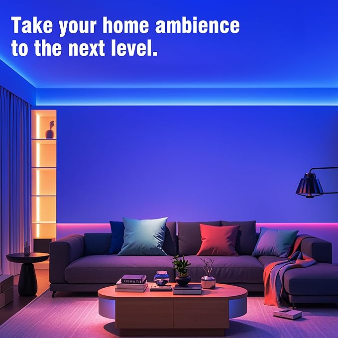 VOLIVO 200ft Led Strip Lights for Bedroom, Color Changing Led Light Strips Kit with Bluetooth App Control and IR Remote, RGB Music Sync Lighting for Room, Home Decor