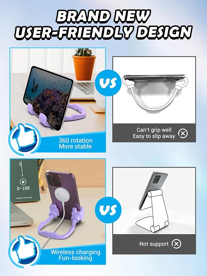 Easter Basket Stuffers Gifts for Adults Teens Girls Women Cell Phone Stand: UPGRADE Adjustable Thumbs Up Lazy Phone Holder Fun Birthday Gifts Ideas for Kids Teenager Daughter Wife Mom Easter Stuff