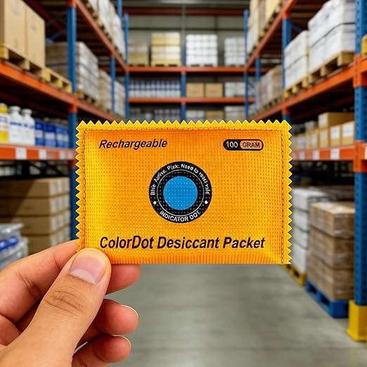 100g Reusable Desiccant Packs for Storage, Rechargeable Color Indicating Silica Gel Desiccant Packets, Moisture Absorbers for Storage, Dehumidifier Bag for Closets [2 Packs]