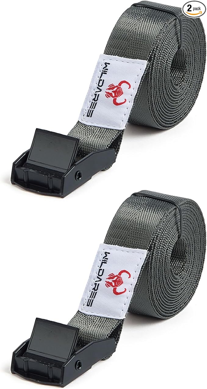 WILDARES 1" x 6.6' Trail Camera Strap,1800 lbs,Heavy-Duty Game Camera Strap,Tree Belts,Durable Nylon Fiber,Alloy Buckle (Brown 2Pcs)