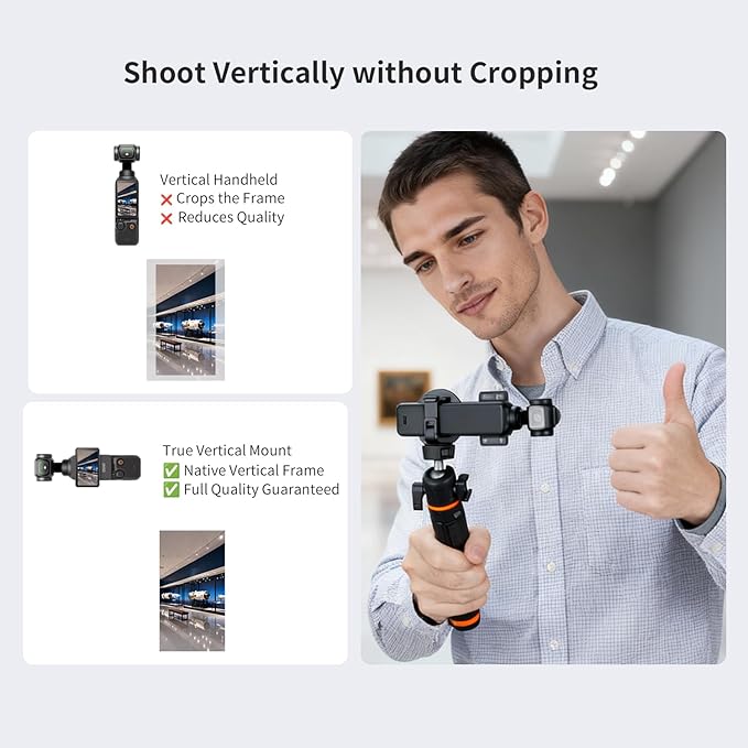 Pocket 3 Magnetic Mount Stand, Aluminium Alloy Expansion Cage Camera Holder with Cold Shoe and 1/4'' Mount, Adjustable Magnet Adapter for DJI OSMO Pocket 3 Creator Combo Accessories