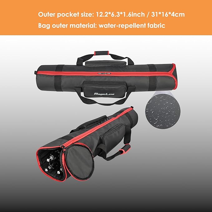 MagicLine Tripod Carrying Case Bag 41x7.9x7.9inch, with 2 Outer Pockets+1 Inner Pocket+3 Inner Compartments, Padded Carry Case for Light Stands,Mic Stands,Tripods,Monopods