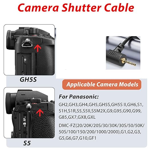 DYTDIEYINGTU MCC-P for panasonic Cable The DJI Ronin-S stabilizer Connection Cable gh4/gh5/6/7/3 s5/s5II/S5M2XS G85/G90/G95/DMC-FZ2000/1000/20/50/100 Shutter Release (MCC-P1)