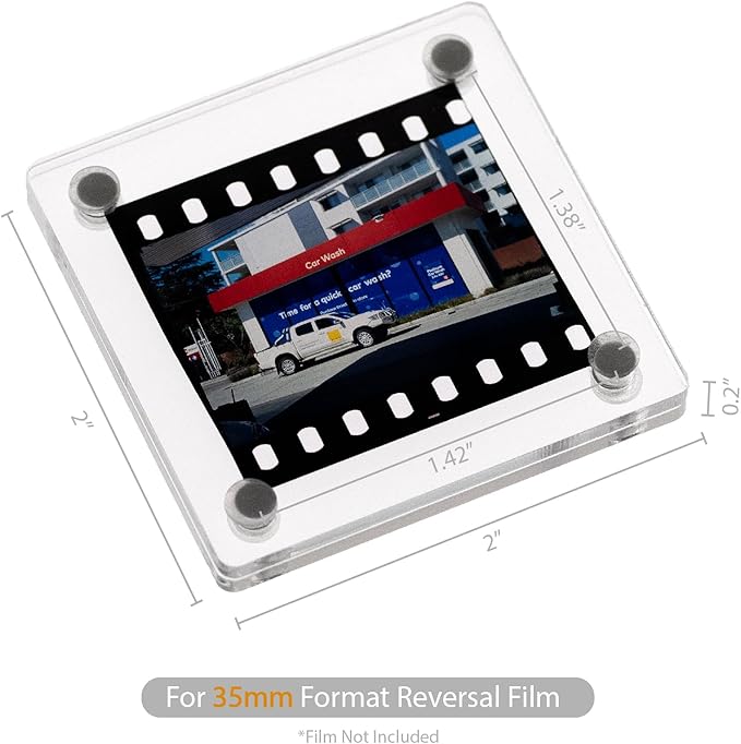 GDSZDDXX Premium Acrylic Magnetic Reversal Film Holders, 6 Packs Archival Storage High Transparency Display Holder for Reversal Film 35mm