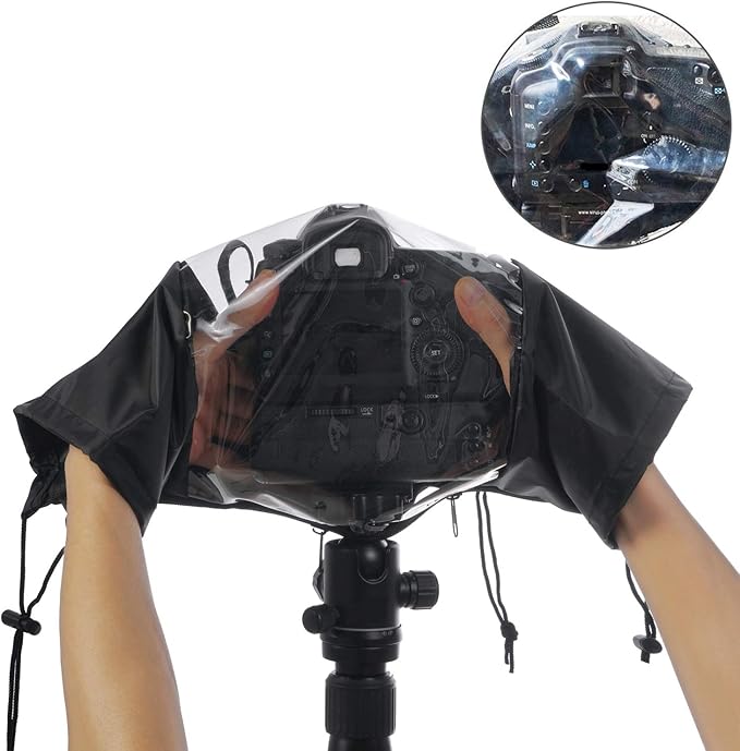 WANBY Waterproof Camera Rain Cover Professional Soft Black Camera Rain Covers for All DSLR SLR Cameras
