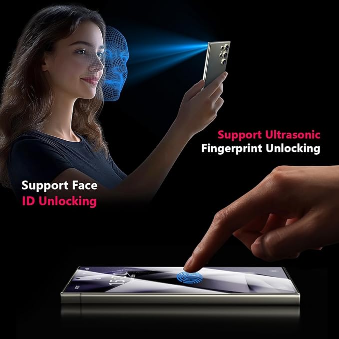 X-it for Samsung Galaxy S24 Ultra Screen Protector Privacy [Auto Alignment/Dust Removal],Bubble-Free,[100% Ultrasonic Fingerprint ID] Easy Installation Full Coverage Anti-Spy [Non-Glass] 2 Packs