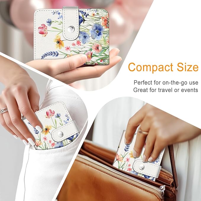 Lebrocoli Vintage Floral Small Photos Album for 2x3 Inch Films, 56 Pockets Mini Cute Albums Book for Polaroid Fujifilm Instax Mini Instant Camera Printer, Kpop Photocard Pictures Binders Holders
