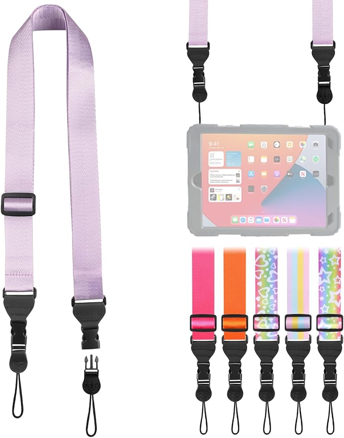 Nylon iPad Strap, Adjustable Camera Neck Strap, Comfortable Shoulder Strap for Bags, Cellphone Tablet, Camera, Laptop, Binocular, Luggage Bag (Purple Universal Shoulder Strap)