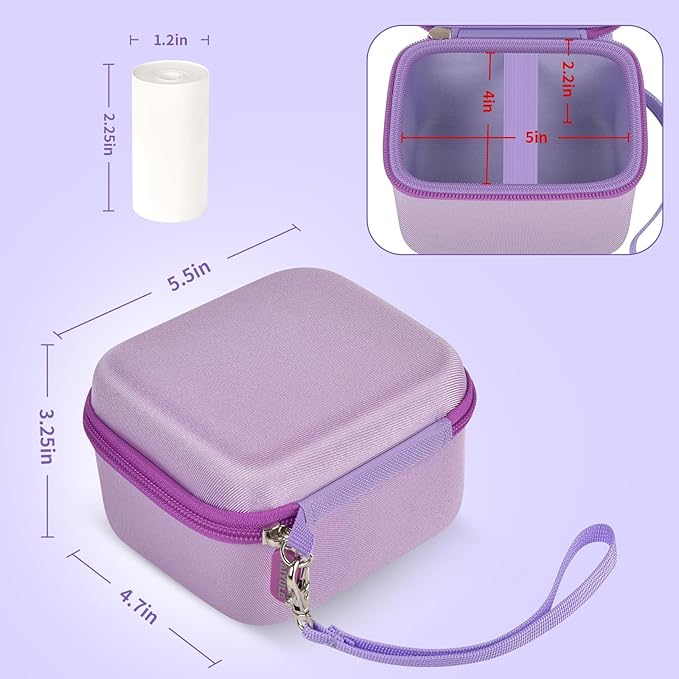 Kids Instant Print Camera Case with 3 Rolls Prints Paper Compatible with ESOXOFFORE for Dylanto for DUDUDRAGON for GKTZ for ETIKEZ for Dafotil for Careenoah Toddler Digital Cameras (Purple with Paper)