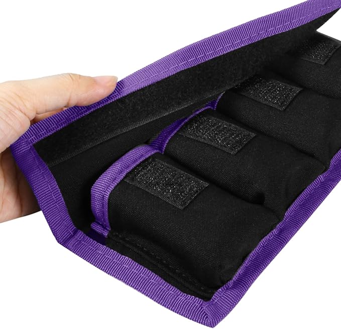 Meking Battery Storage Case Bag with 4 Pockets for DSLR Camera, Suitable for AA/AAA Battery and LP-E6 LP-E8 LP-E10 LP-E12, EN-EL14 EN-EL15, NP-FW50 NP-F550 NP-FM500H